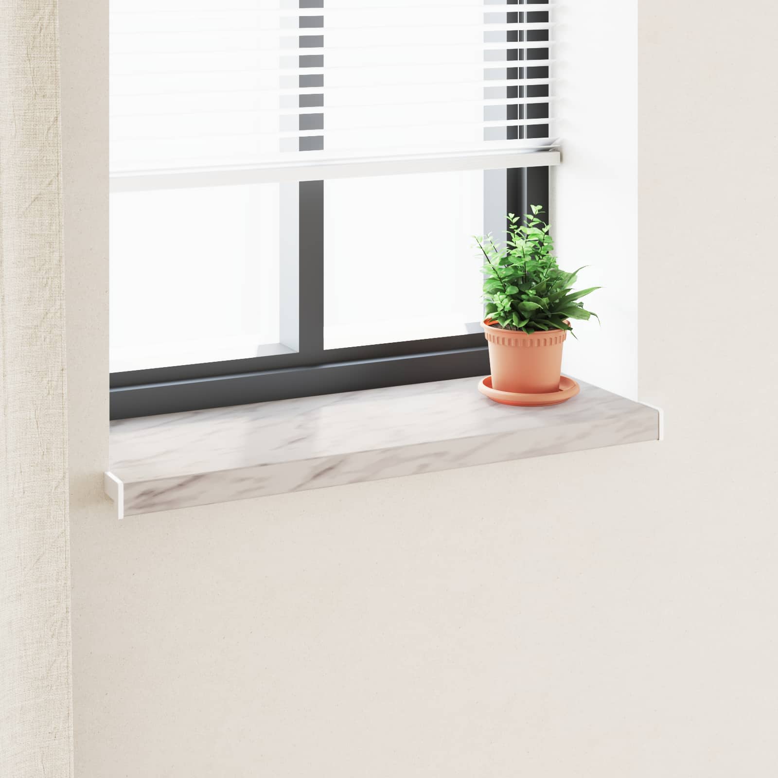 Fensterbank Marmorstruktur 100 x 30 x 4,5 cm PVC