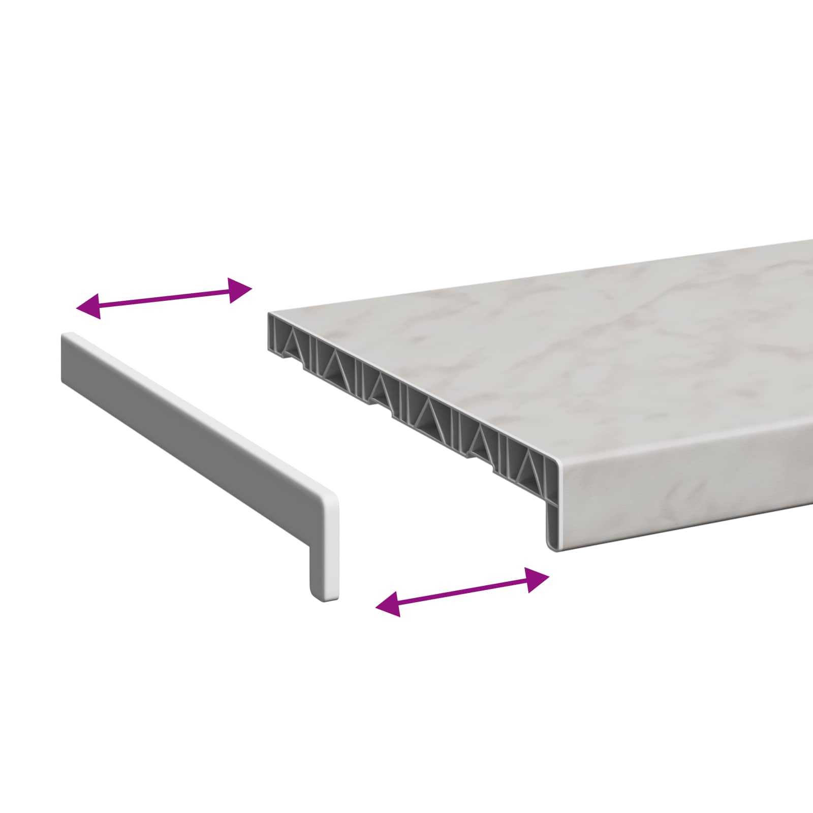 Fensterbank Marmorstruktur 160 x 35 x 4,5 cm PVC