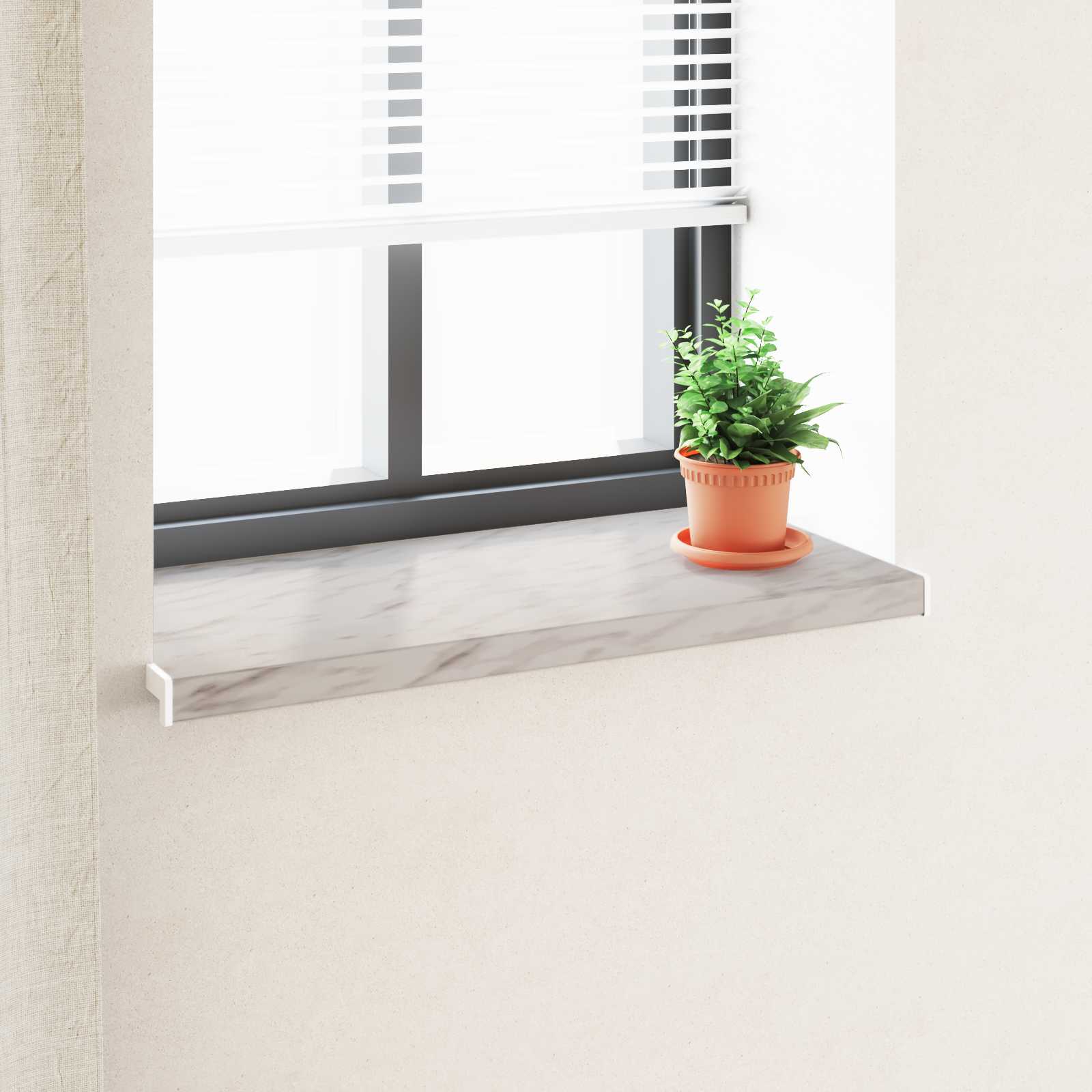 Fensterbank Marmorstruktur 80 x 45 x 4,5 cm PVC