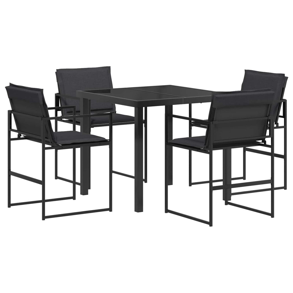 Garten Essgruppe 5 pcs Schwarz und Dunkelgrau 80 x 80 x 73 cm