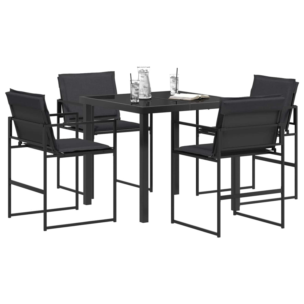 Garten Essgruppe 5 pcs Schwarz und Dunkelgrau 80 x 80 x 73 cm