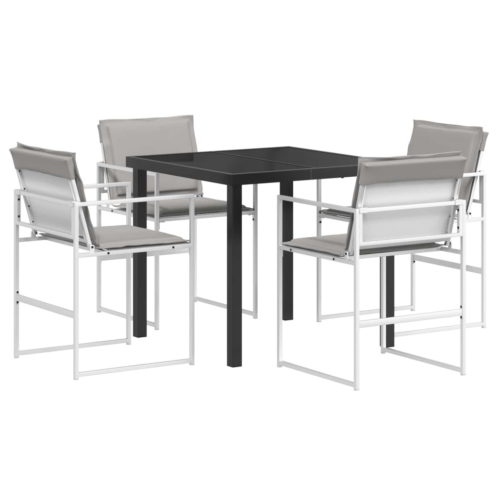 Garten Essgruppe 5 pcs Weiß und Hellgrau 80 x 80 x 73 cm