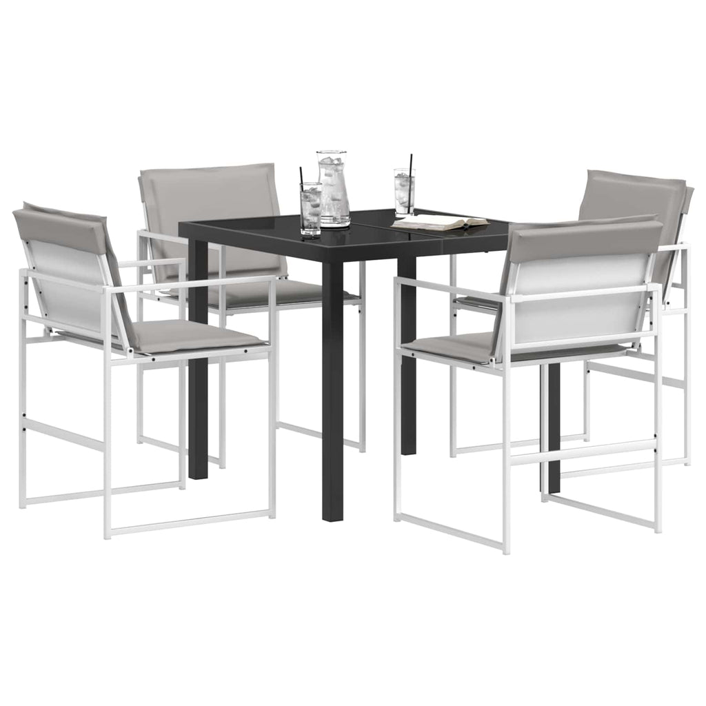 Garten Essgruppe 5 pcs Weiß und Hellgrau 80 x 80 x 73 cm