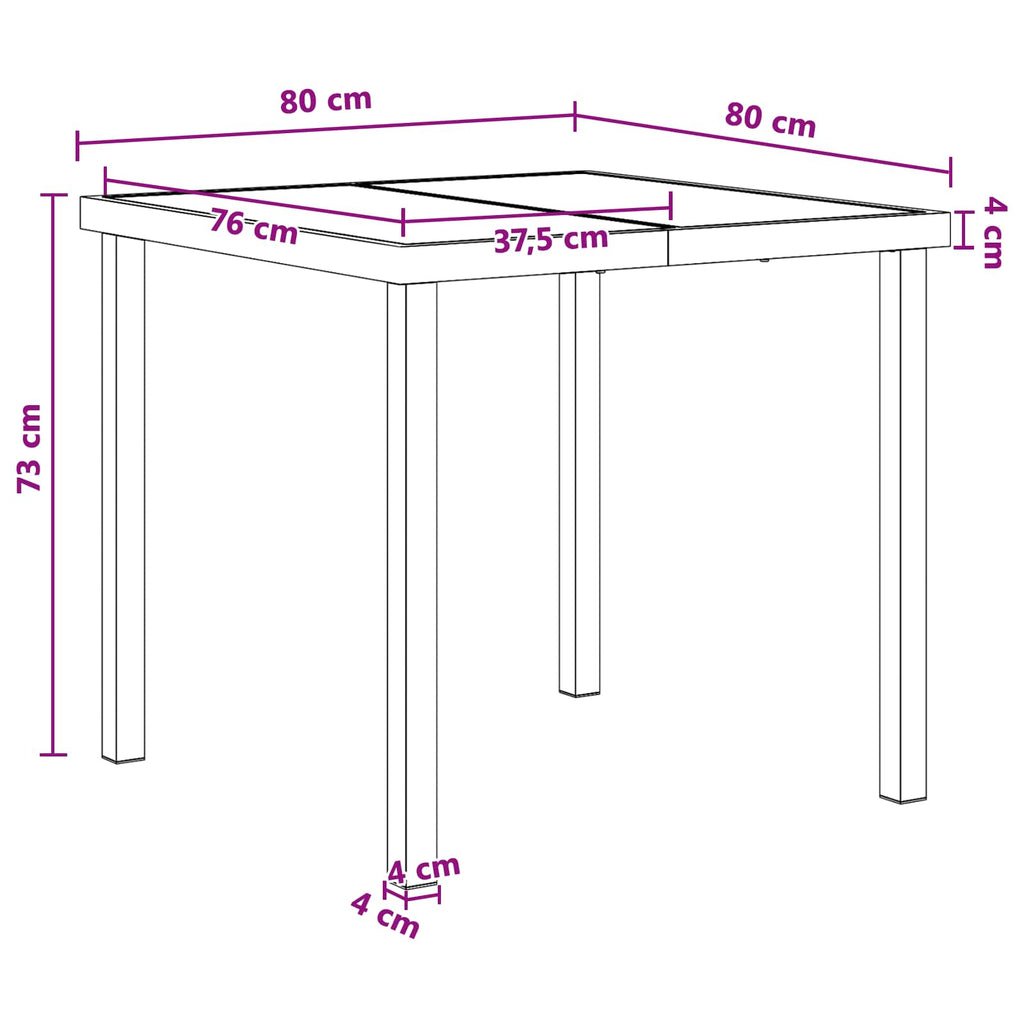 Garten Essgruppe 5 pcs Weiß und Hellgrau 80 x 80 x 73 cm