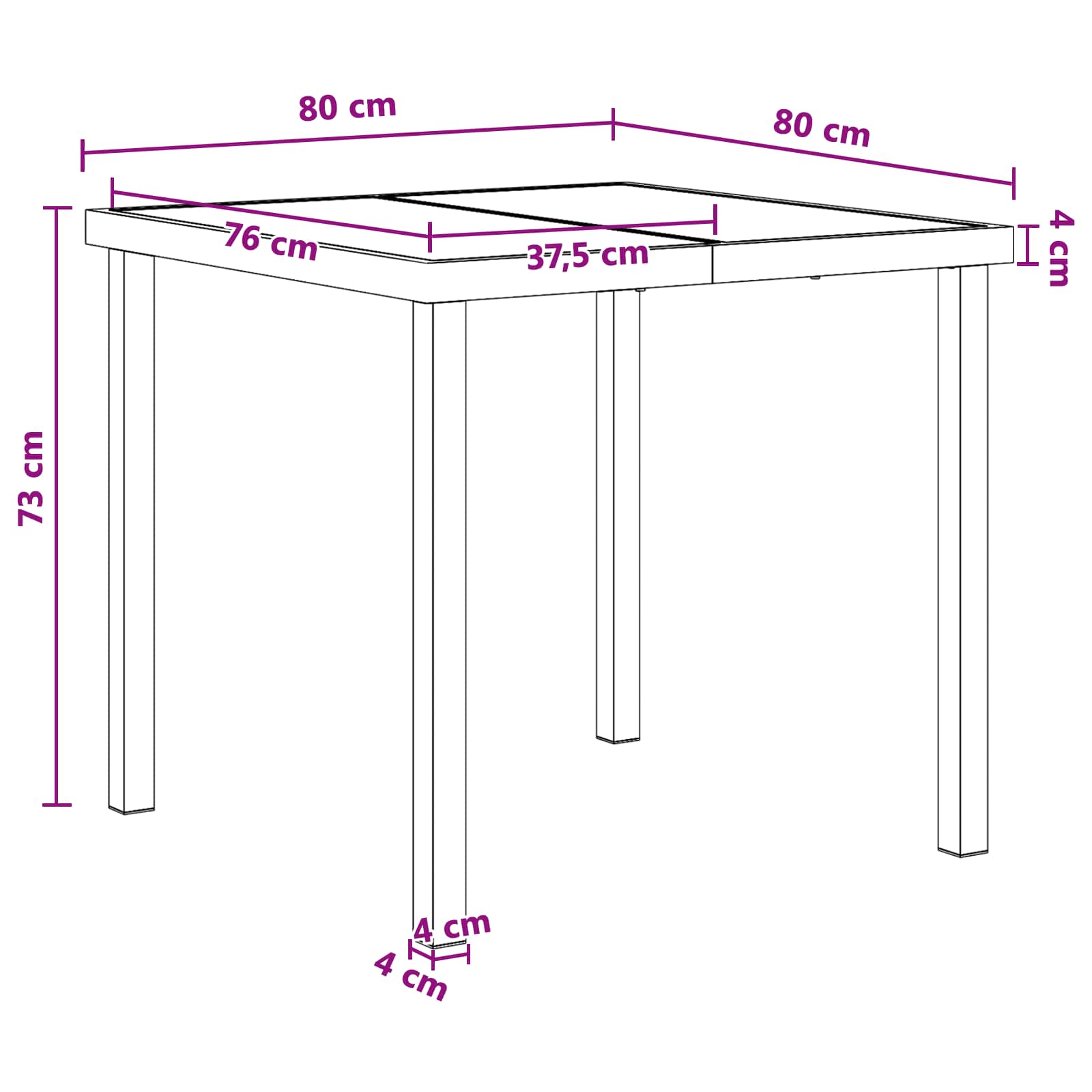 Garten Essgruppe 5 pcs Weiß und Hellgrau 80 x 80 x 73 cm