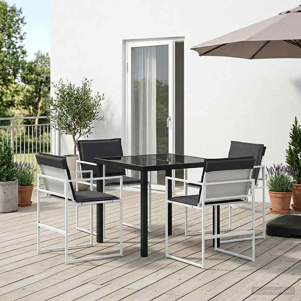 Garten Essgruppe 5 pcs Weiß und Anthrazit 80 x 80 x 73 cm