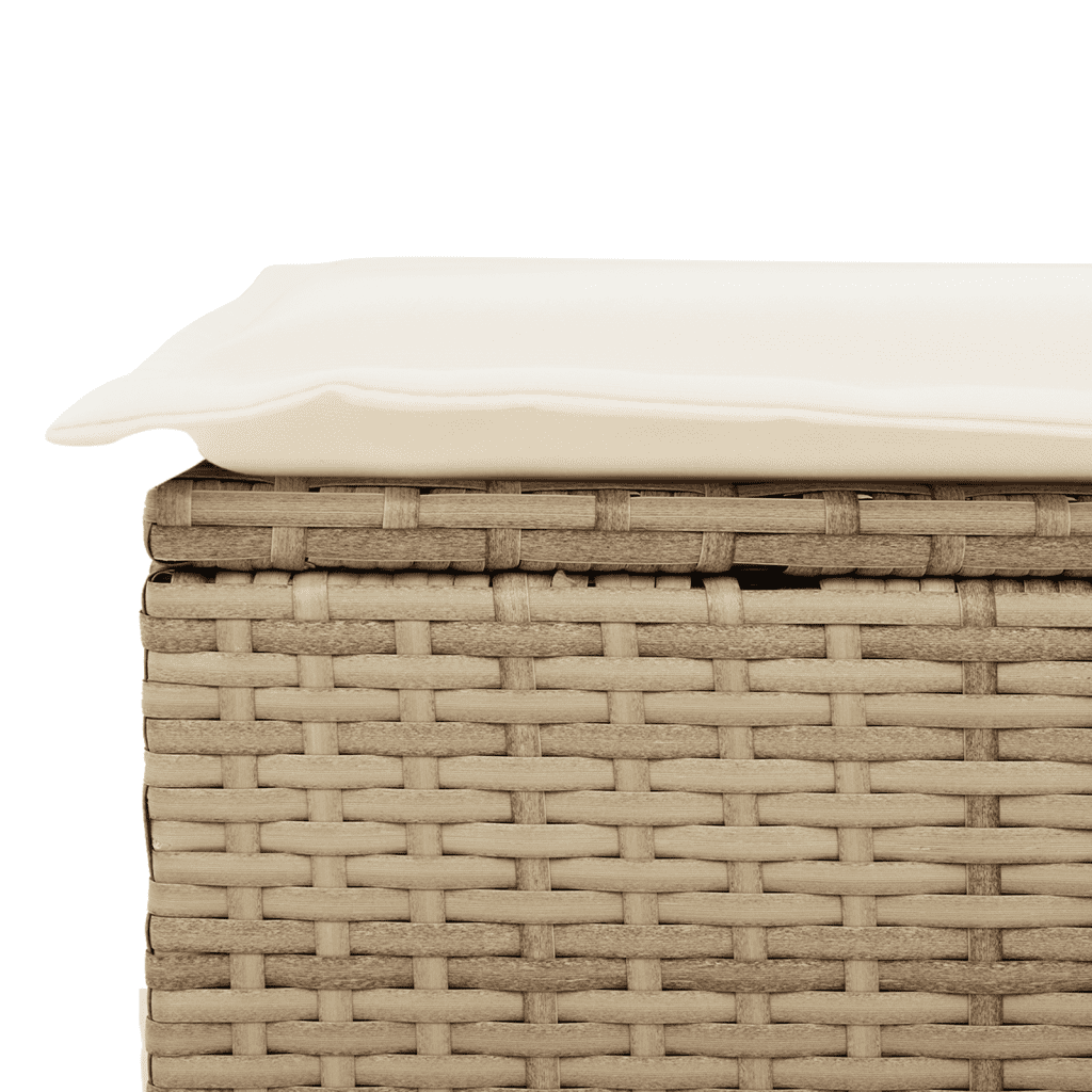 5-tlg. Garten-Sofagarnitur mit Kissen Beige Poly Rattan