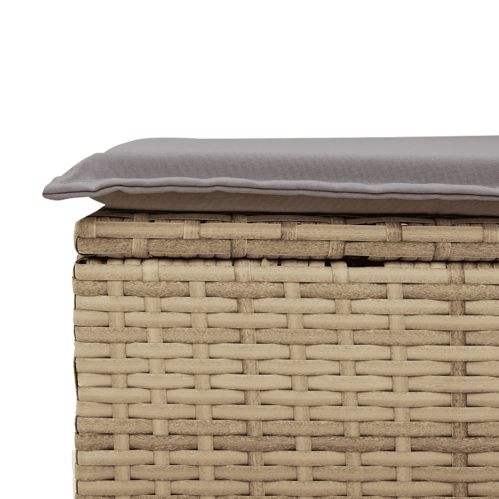 7-tlg. Garten-Sofagarnitur mit Kissen Beige Poly Rattan