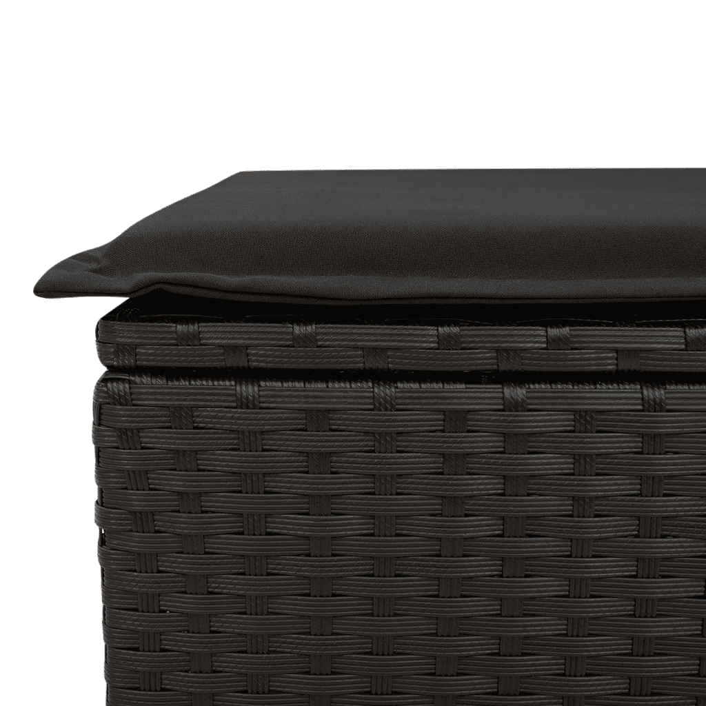 8-tlg. Garten-Sofagarnitur mit Kissen Schwarz Poly Rattan