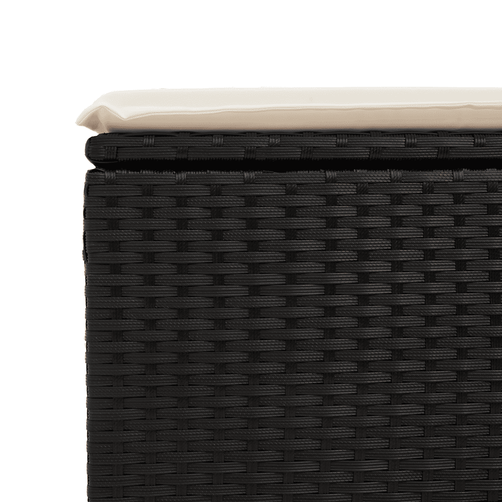 13-tlg. Garten-Essgruppe mit Kissen Schwarz Poly Rattan