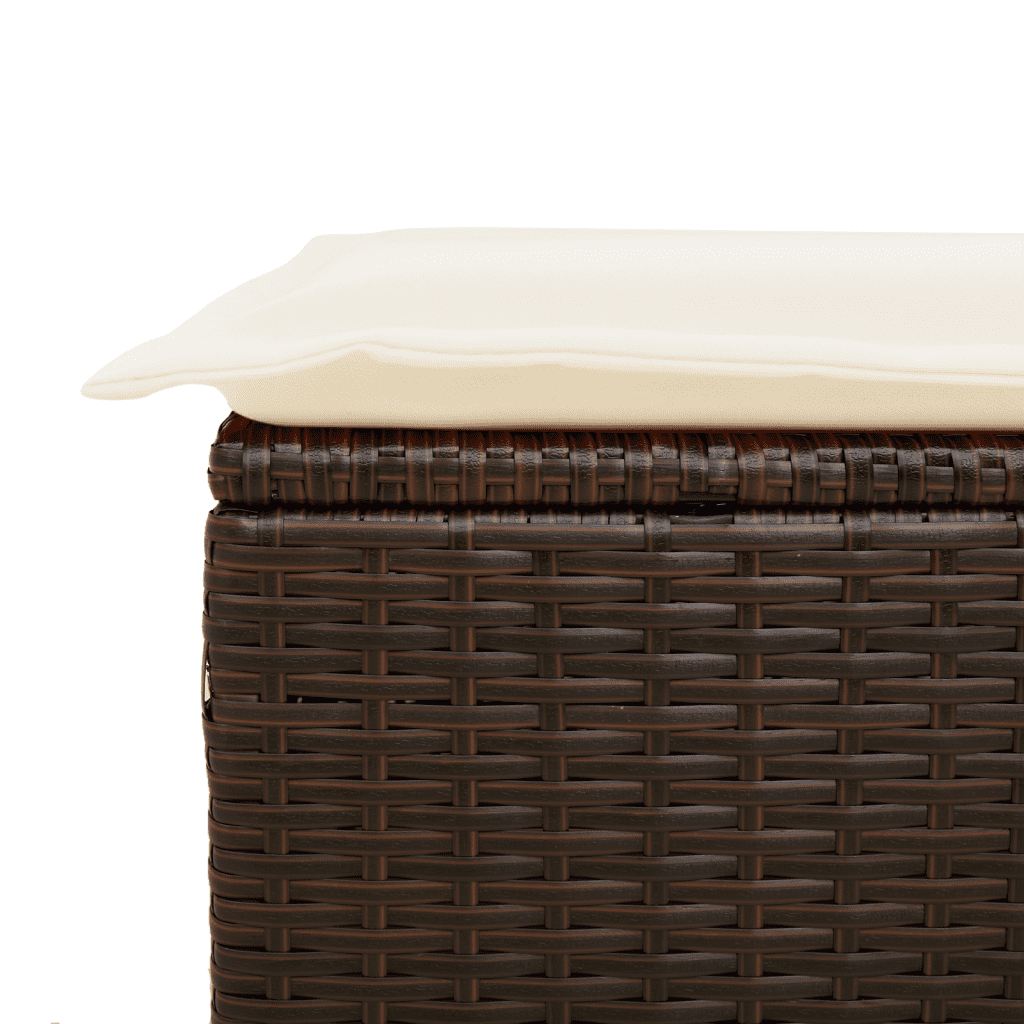 5-tlg. Garten-Sofagarnitur mit Kissen Braun Poly Rattan