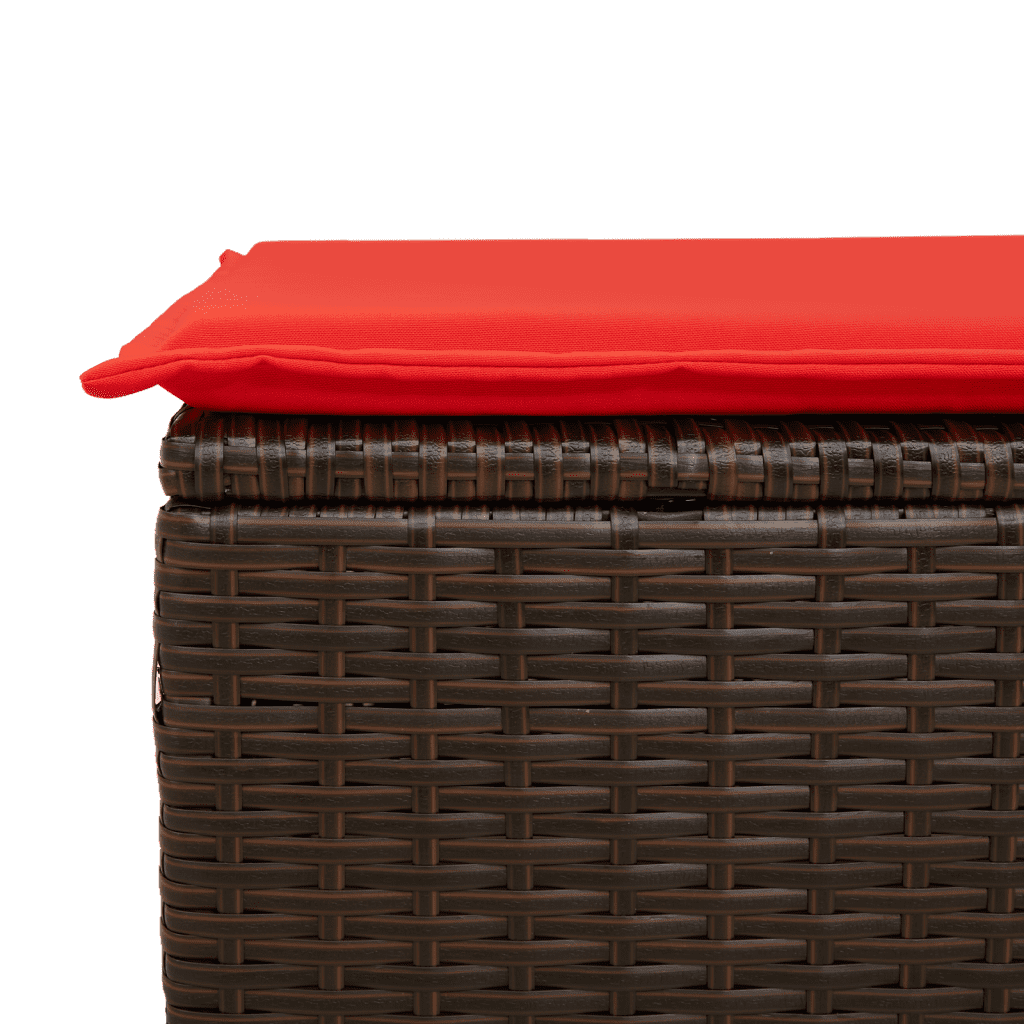 6-teiliges Gartensofa-Set mit Kissen, braun, Polyrattan