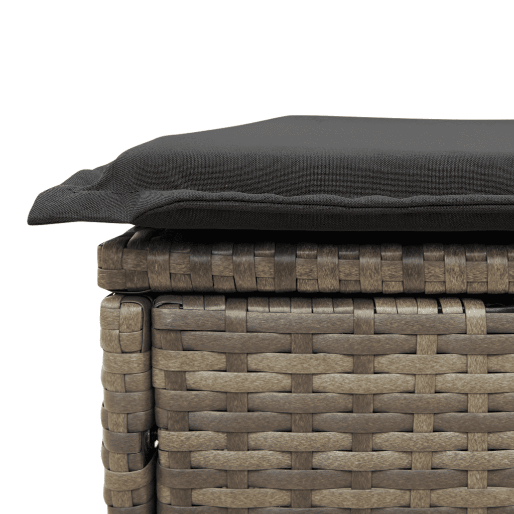 8-tlg. Garten-Sofagarnitur mit Kissen Grau Poly Rattan