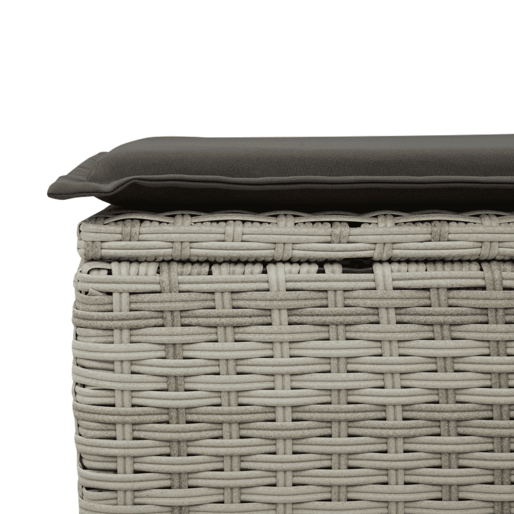 6-tlg. Garten-Sofagarnitur mit Kissen Hellgrau Poly Rattan