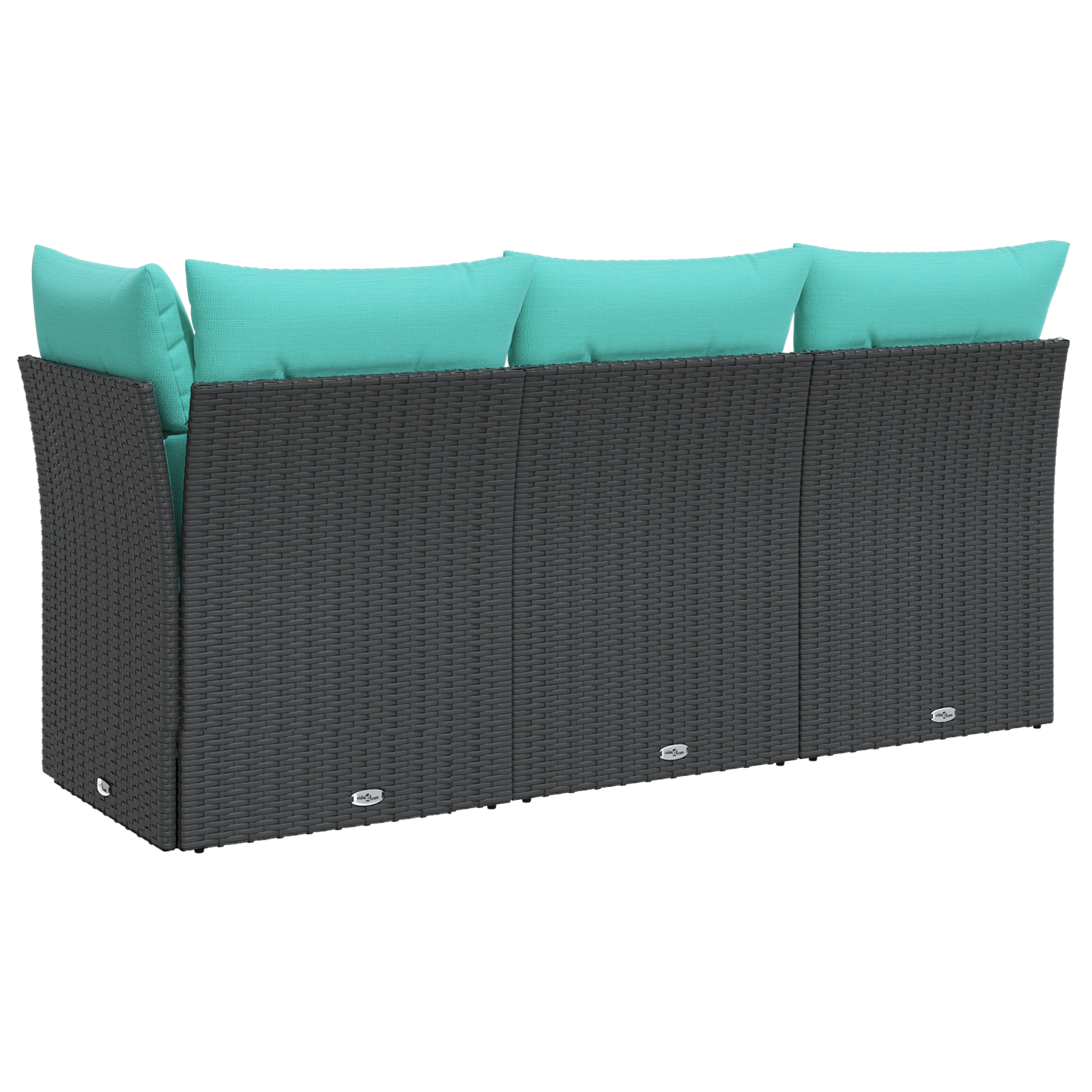 | Garten-Sofa | mit Kissen Schwarz 172 x 62 x 69 cm Poly Rattan