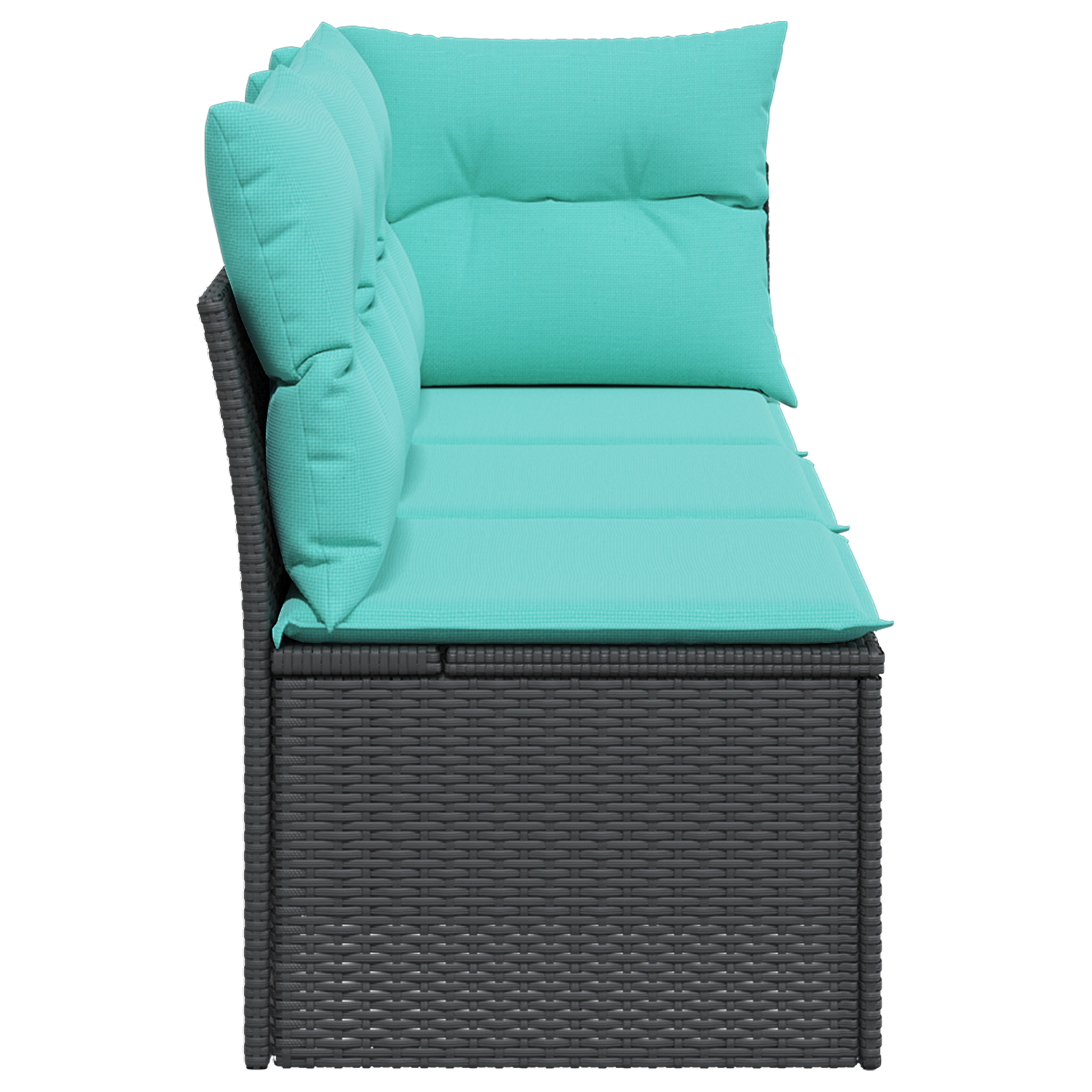 | Garten-Sofa | mit Kissen Schwarz 172 x 62 x 69 cm Poly Rattan