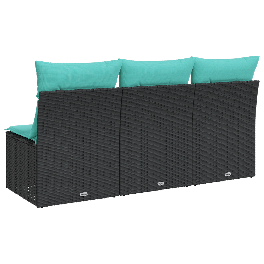 | Garten-Sofa | mit Kissen Schwarz 165 x 62 x 69 cm Poly Rattan