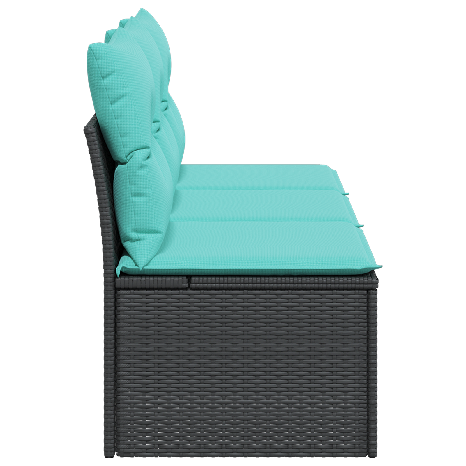 | Garten-Sofa | mit Kissen Schwarz 165 x 62 x 69 cm Poly Rattan