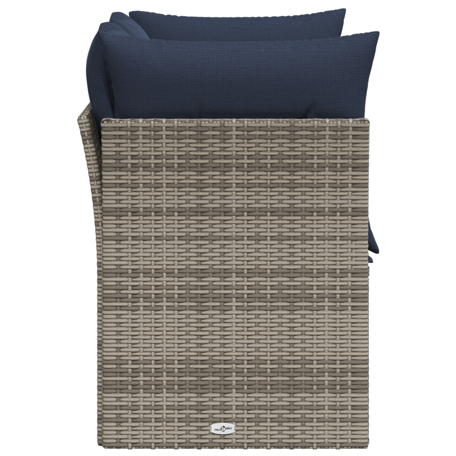 | Garten-Sofa | mit Kissen Grau 124 x 62 x 69 cm Poly Rattan