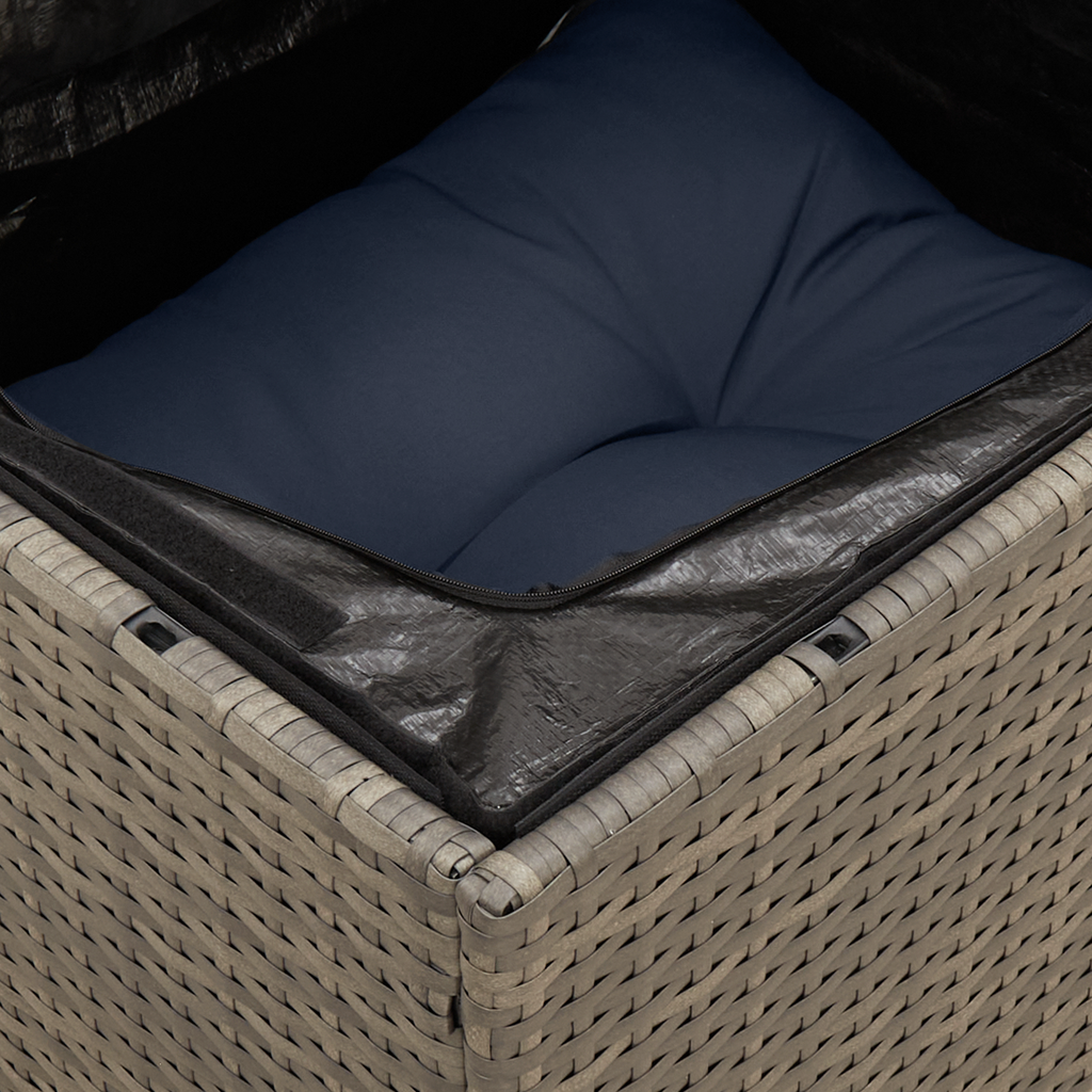 | Garten-Sofa | mit Kissen Grau 172 x 62 x 69 cm Poly Rattan