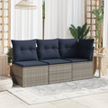 | Garten-Sofa | mit Kissen Grau 172 x 62 x 69 cm Poly Rattan