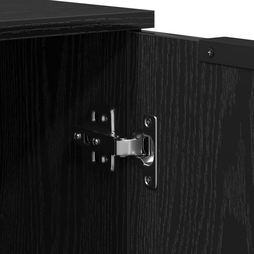 Sideboard Schwarz Eichen-Optik 60 x 30 x 70 cm Holzwerkstoff