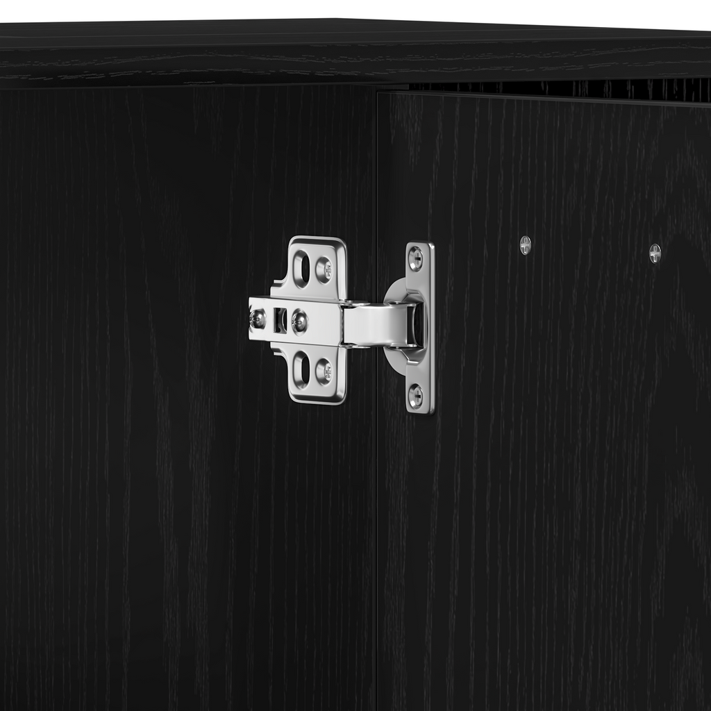 Badezimmerschrank mit Tür Schwarz Eichen-Optik 60 x 32 x 54 cm