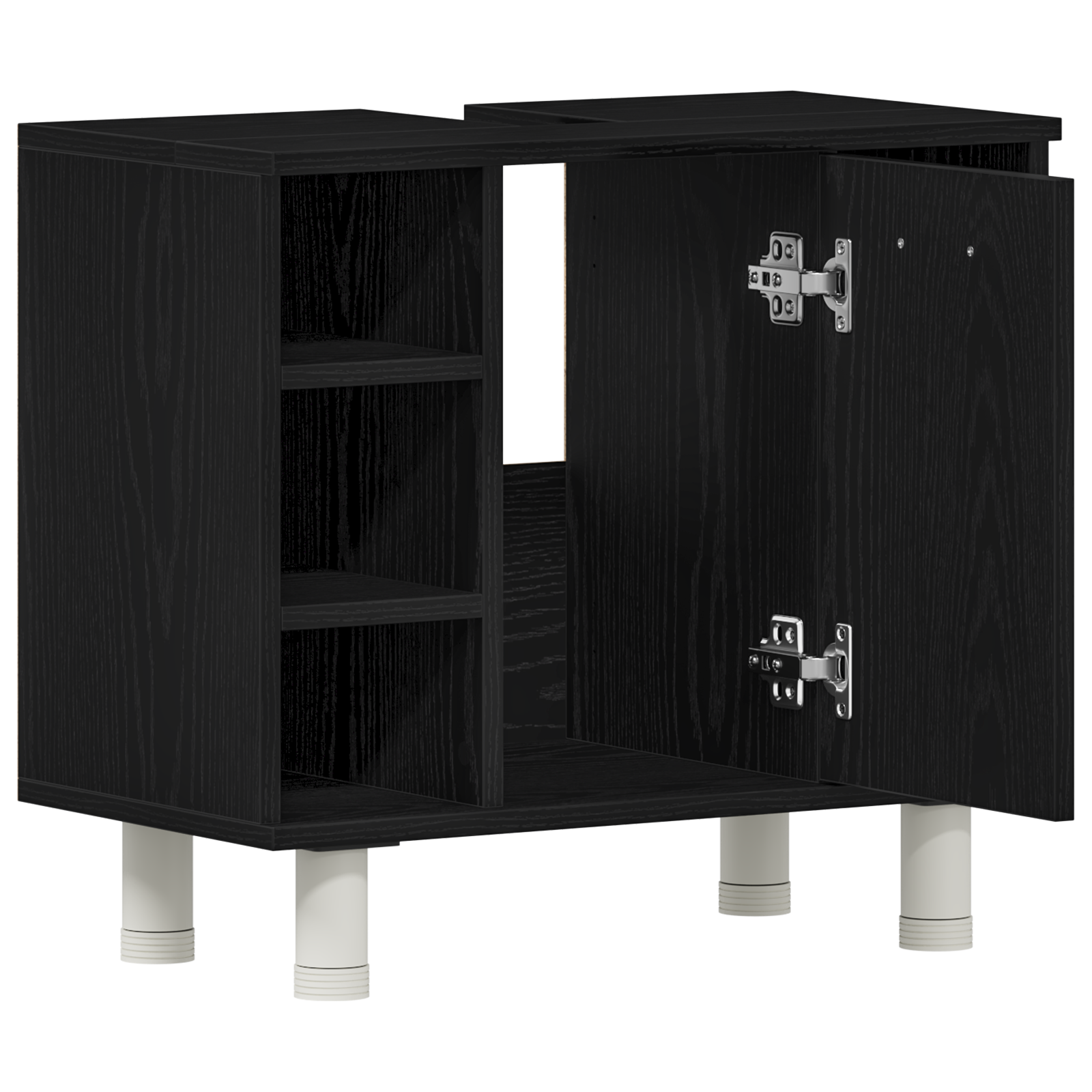 Badezimmerschrank mit Tür Schwarz Eichen-Optik 60 x 32 x 54 cm