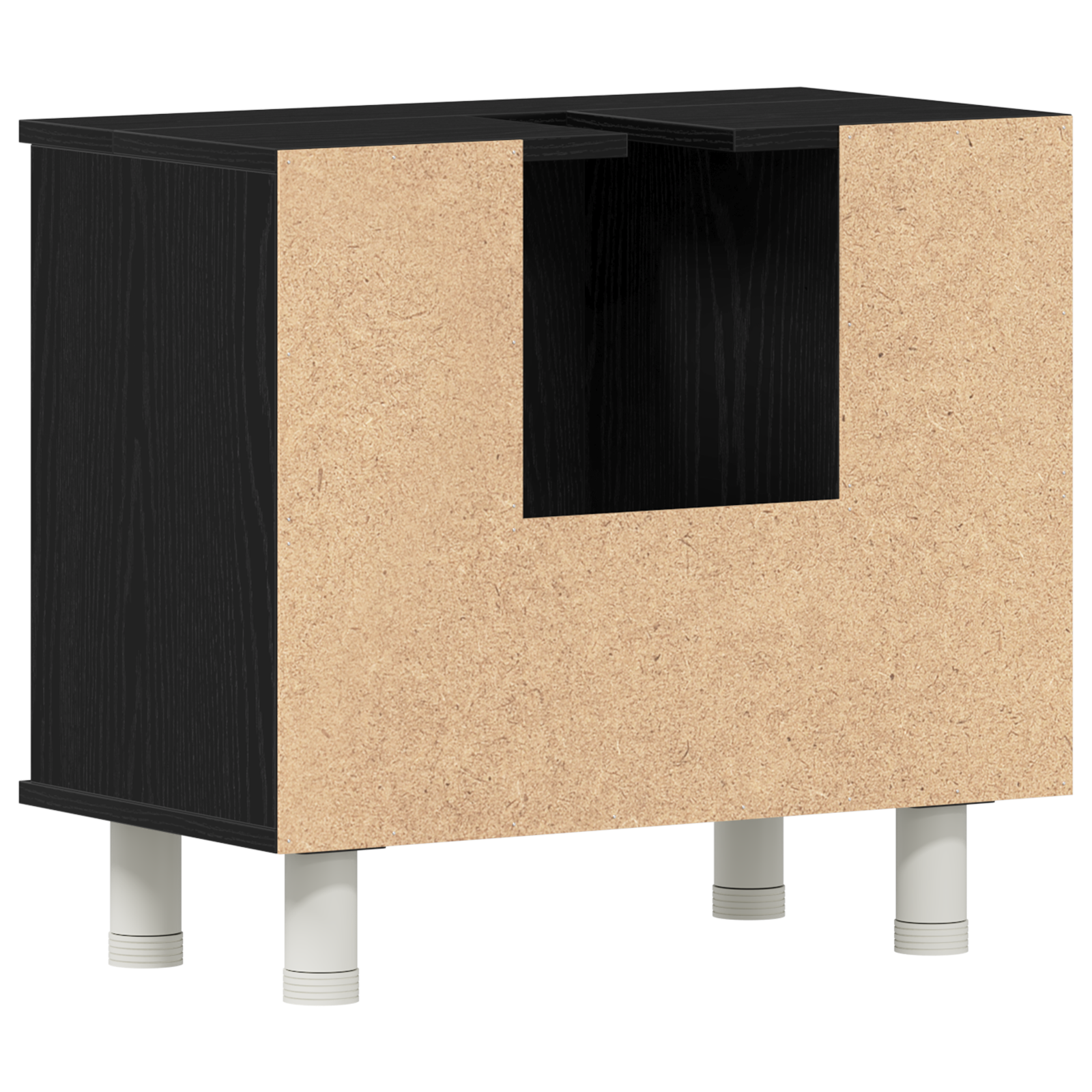 Badezimmerschrank mit Tür Schwarz Eichen-Optik 60 x 32 x 54 cm