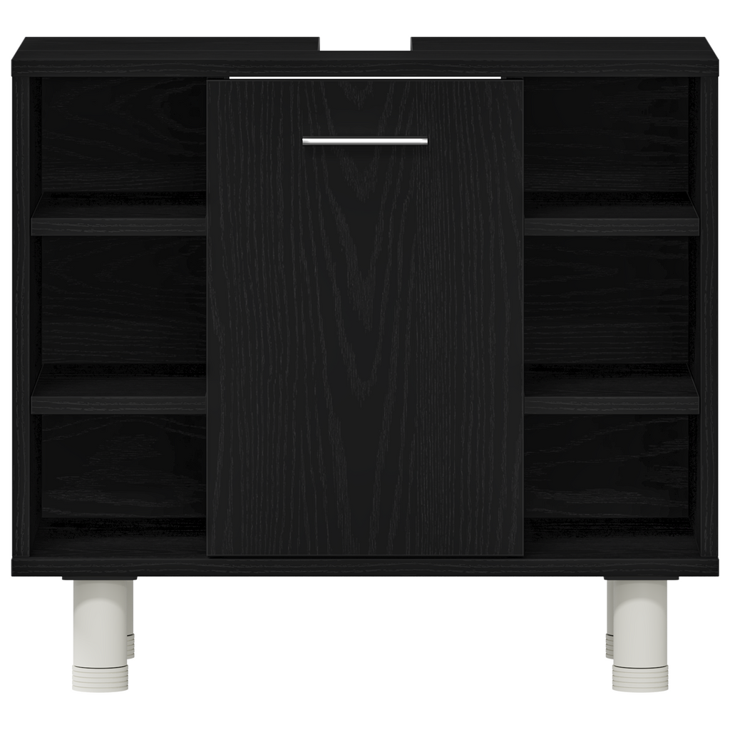 Badezimmerschrank mit Tür Schwarz Eichen-Optik 60 x 32 x 54 cm