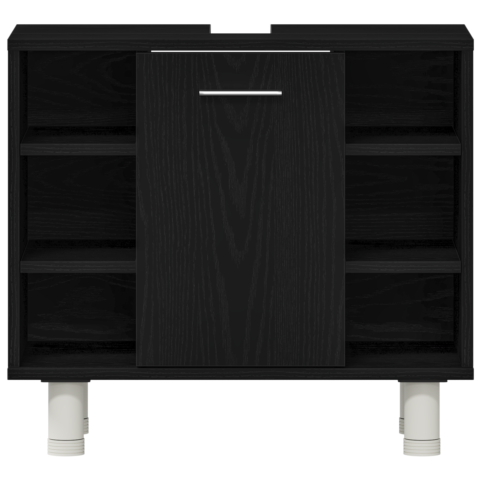 Badezimmerschrank mit Tür Schwarz Eichen-Optik 60 x 32 x 54 cm