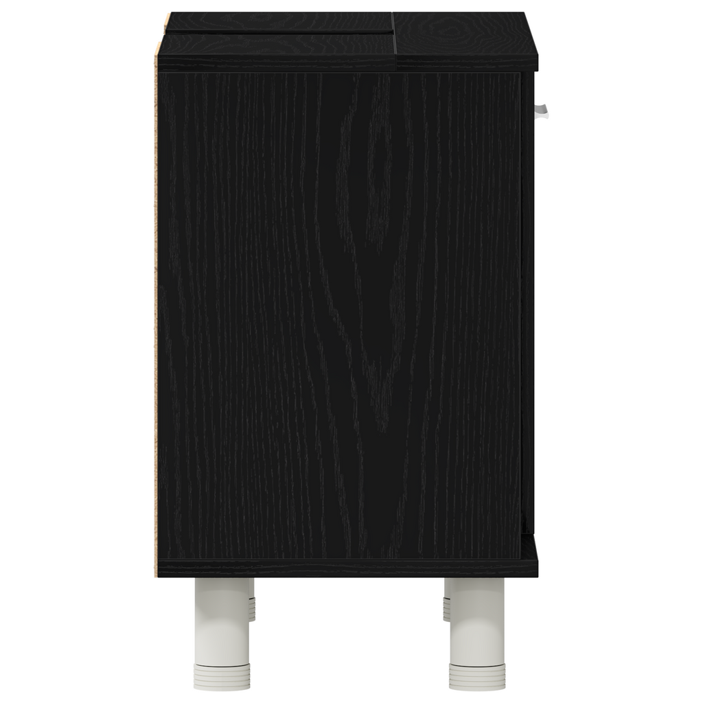 Badezimmerschrank mit Tür Schwarz Eichen-Optik 60 x 32 x 54 cm