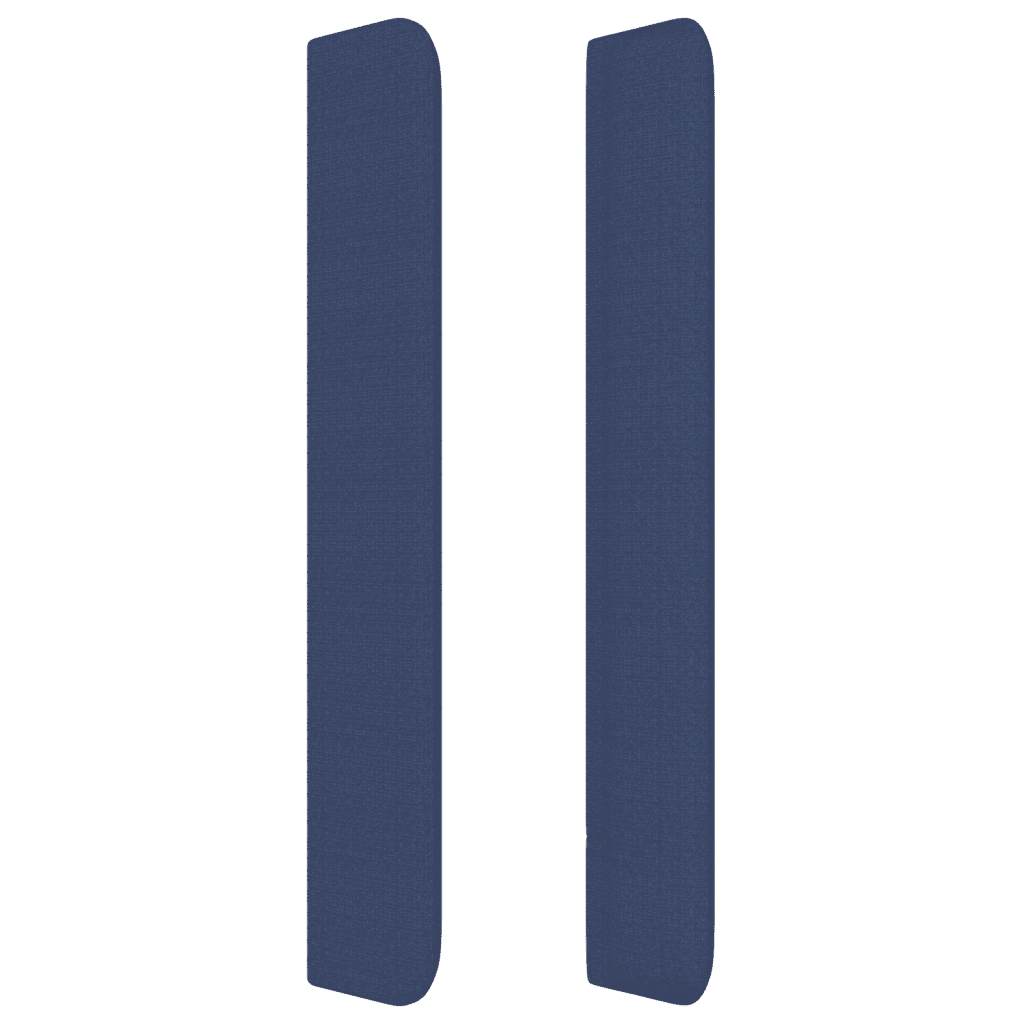 LED Kopfteil Blau 203x16x118/128 cm Stoff