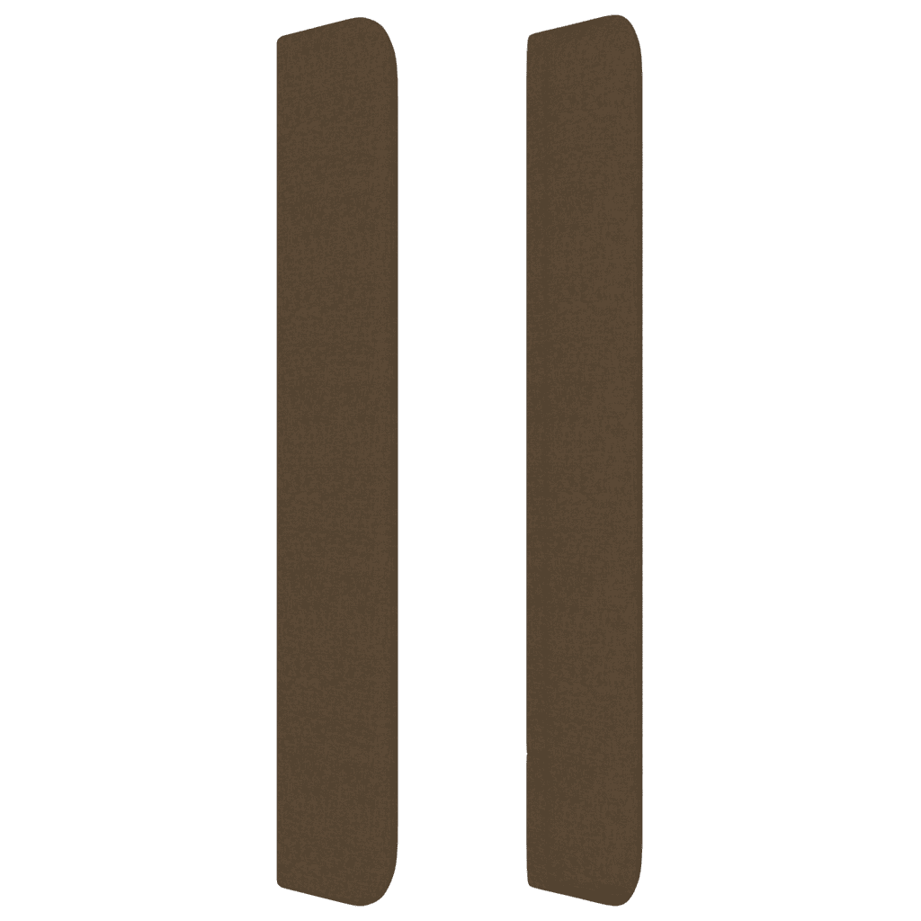 LED Kopfteil Dunkelbraun 147x16x118/128 cm Stoff