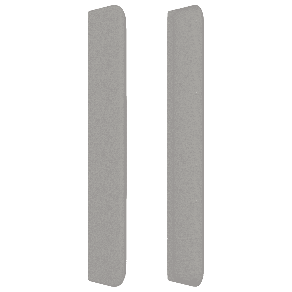 LED Kopfteil Hellgrau 203x16x118/128 cm Stoff