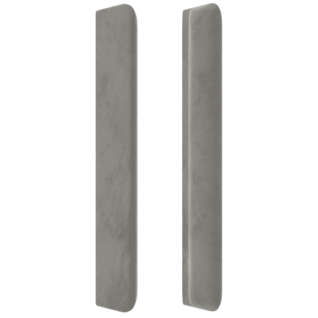 LED Kopfteil Hellgrau 103x16x118/128 cm Samt