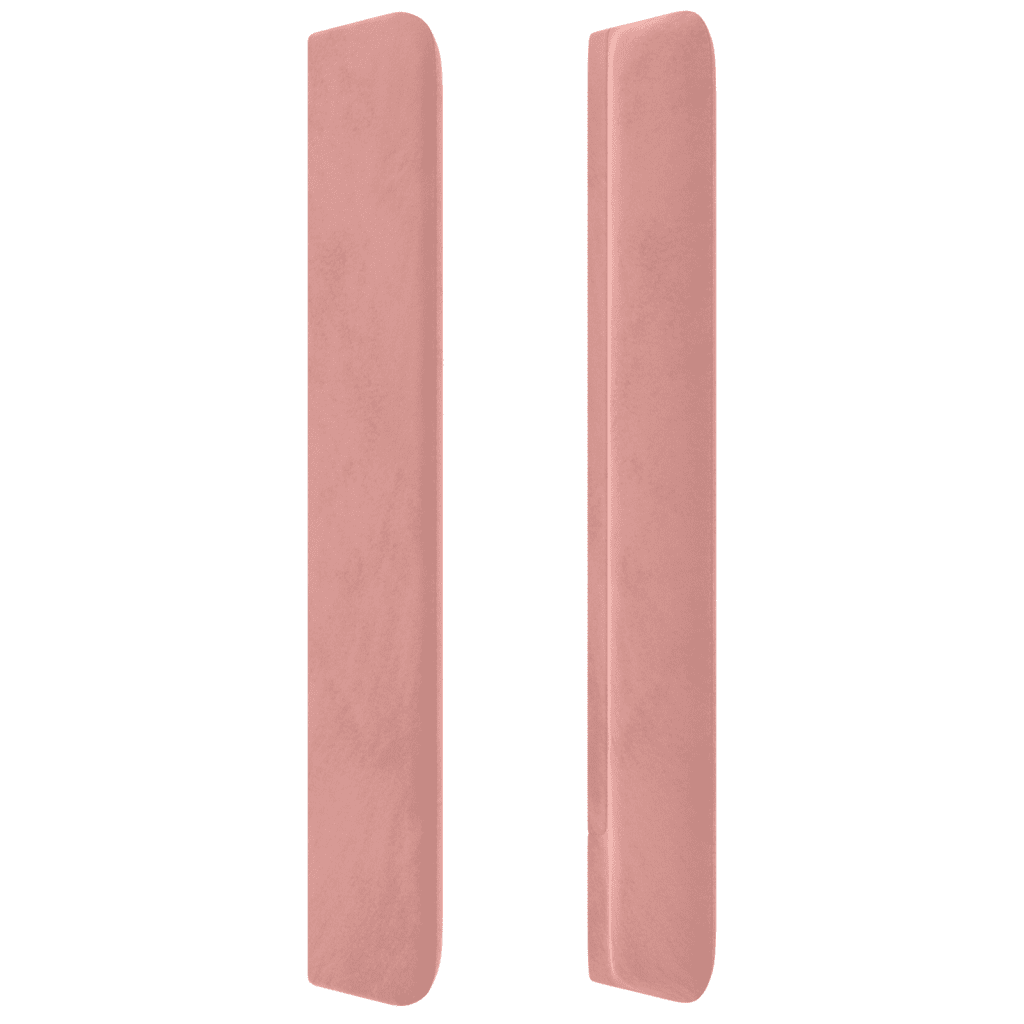 LED Kopfteil Rosa 183x16x118/128 cm Samt